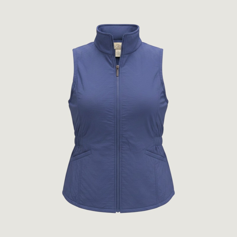 Blue Mountain Utility Vest M Blue Quilted Fleece Lined Gorpcore Outdoor Layering